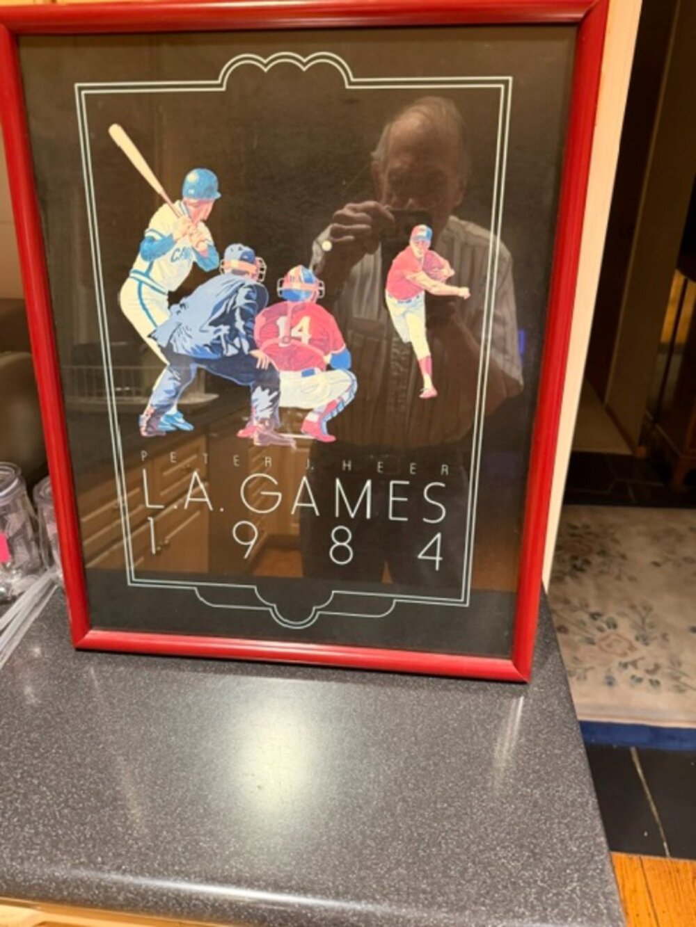 LA GAMES 1984 BASEBALL FRAMED PICTURE